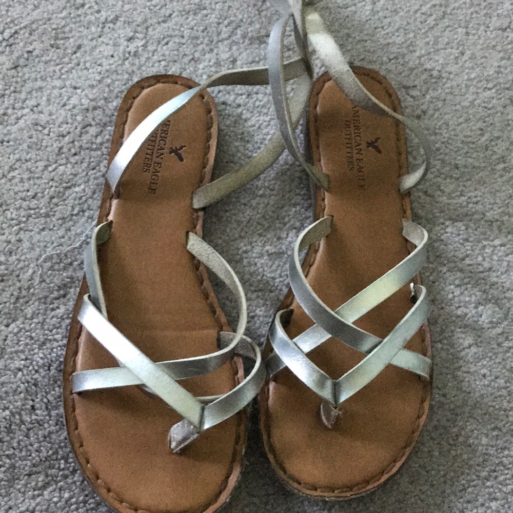 Silver Ankle Strap Sandals